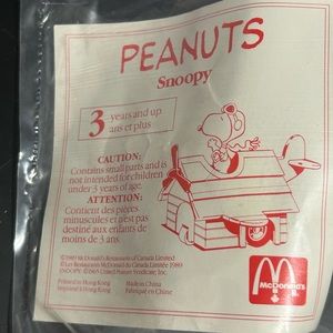 Vintage 1989 McDonalds Peanuts Snoopy Happy Meal Toy Happy Meal Toys New